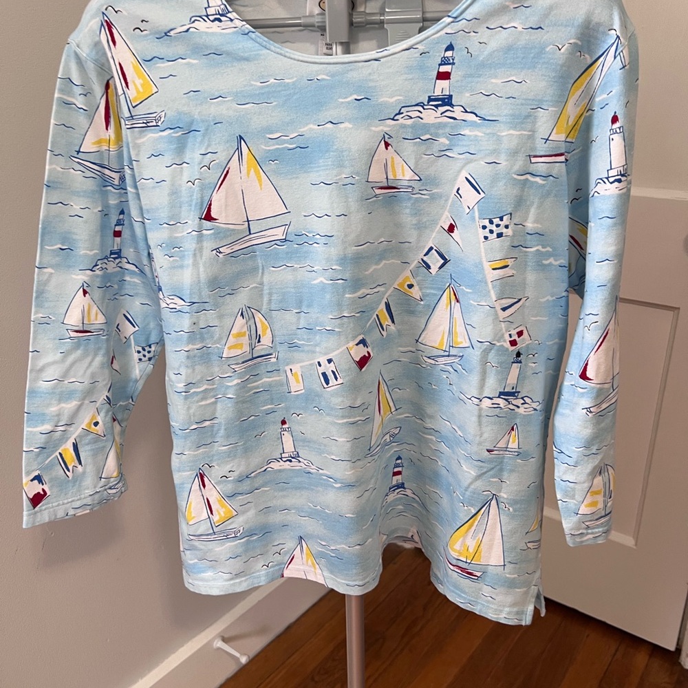 Talbots Vintage nautical themed shirt
